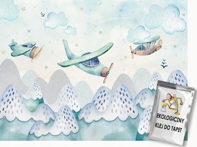 Fotótapéta Flizelina Gyerekek Utazás Repülés Felhők Repülőgépek Hegyek 300x210 ragasztó