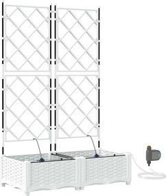 vidaXL Kerti cserép 2 pcs Fehér Acél