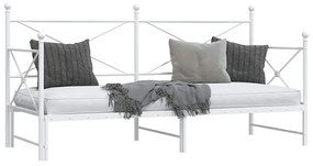 Daybed with Trundle without Mattress White 90x190 cm acél
