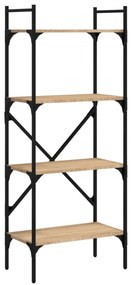 4 szintes sonoma tölgy szerelt fa könyvespolc 56x31,5x138,5 cm