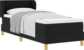vidaXL Boxrugós ágy matracmal fejtámlával Fekete 80 x 200 cm szövet