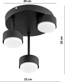 Brilagi - LED felületre szerelhető csillár MONO 3xGX53/30W/230V fekete
