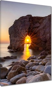 Vászonkép 70x100 Naplemente Tenger Sziklák