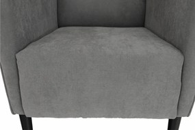 Kényelmes fotel, szürke/fekete, BREDLY