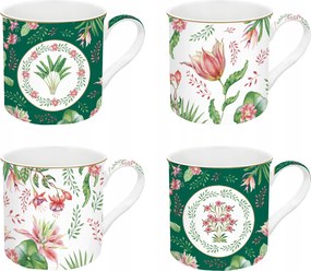 4x bögre nagy 300ml minimalizmus színes virágok ajándék