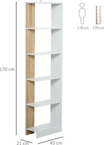 Polcos tároló könyvespolc 45x21x170cm barna FUR1958-1