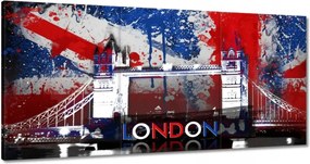 Festmények 180x90 Tower Bridge zászlóval