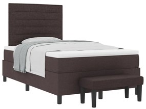 Box Spring Ágy Matrac &amp; Pad Sötétbarna 120x190 cm Szövet