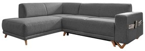 Szürke kinyitható-tárolóhelyes sarokkanapé (bal oldali-L alakú) Classy Sophie – Miuform