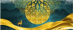 Kép - absztrakció, arany táj (120x50 cm)