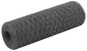 vidaXL szürke PVC-bevonatú acél csirkeháló drótkerítés 25 x 0,5 m