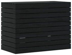 fekete tömör fenyőfa szennyeskosár 88,5x44x66 cm