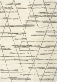 200x290 cm Coco Shaggy Szőnyeg Krémszürke Kétszintes Vonalas