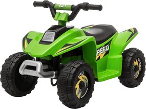 HOMCOM Elektromos Quad Gyermekeknek 18-36 Hónaposoknak Elektromos ATV 6V Előre és Hátra Maximális Terhelhetőség 20 kg 72x40x45.5 cm Zöld | Aosom
