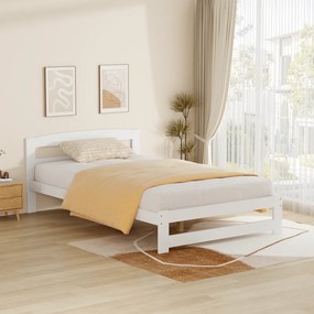 Ágy ágyráccsal, fehér, 120x200, AZRA