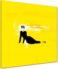 Vászonkép 40x40 Audrey Hepburn Citromsárga