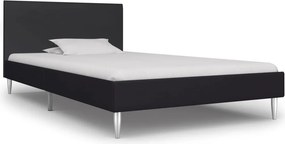 vidaXL fekete szövetkárpitozású ágykeret 90 x 200 cm