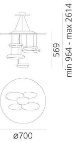 Artemide 1477110A - LED Dimmelhető csillár zsinóron MERCURY LED/29W/230V 3000K