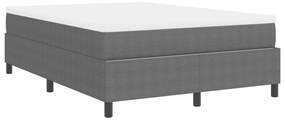 Boxspring ágy matraccal, világosszürke, 160x200 cm, bordás szövet