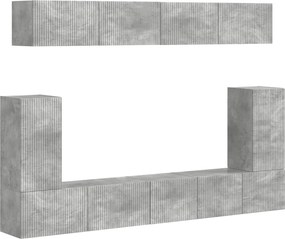 vidaXL TV szekrény garnitúra 5 pcs Beton Szürke Faanyag