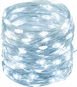 Vezetékes Lámpa 80 Led Elemes Fehér Hideg Fény