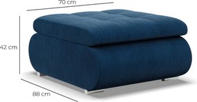 Tokio puff, kordbársony, kék