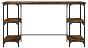 vidaXL füstös tölgy színű fém és szerelt fa íróasztal 140 x 50 x 75 cm