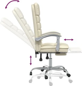 vidaXL krémszínű műbőr dönthető masszázsfotel