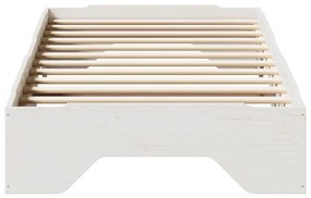 ágy matrac nélkül rakásolható fehér 75x190 cm tömör fa