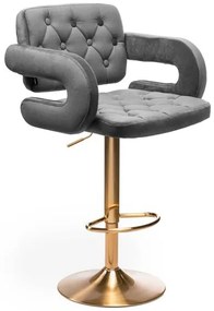 HR8403W Grafit modern velúr szék arany lábbal