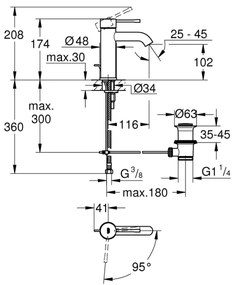 GROHE 23591001 - ESSENCE mosdócsaptelep, S méret, fényes króm