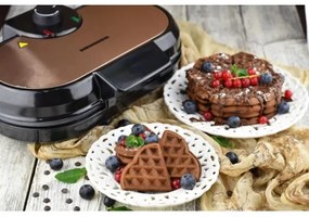 Heinner HWF-1000CR - Gofrisütő 1000W/230V fekete/rózsaarany