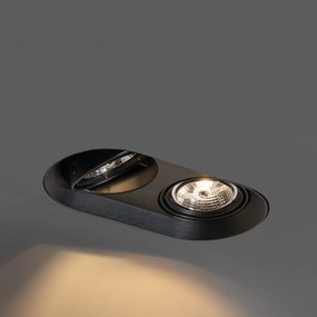 6 darabos, lekerekített, süllyesztett spotlámpa szett fekete GU10 70mm 2-fényű - Hubs