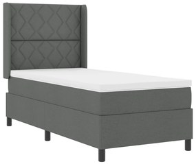 Boxspring Ágy Mattal és LED világítással Sötét Szürke 90x200 cm Szövet