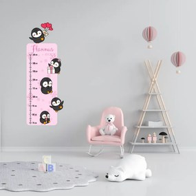 PIPPER. Textil falmatrica "Gyermek magasságmérő névvel  - Pingvinek"