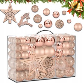 karácsonyfadísz törhetetlen díszek 102 db díszített díszek