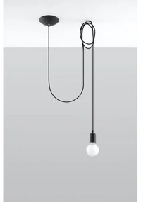 Sollux SL.0369 - Csillár zsinóron EDISON 1 1xE27/60W/230V pók fekete