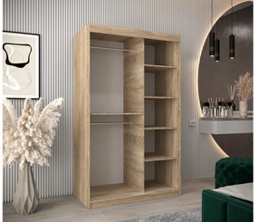 Ruhásszekrény 120 cm Toki 1 (szonoma tölgy + matt fekete). 1064899