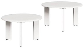 Dohányzóasztal 2 pcs Fehér 47.5 x 47.5 x 27 cm Tömör fenyőfa
