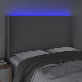 világosszürke szövet LED-es fejtámla 147x16x118/128 cm