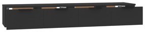 2 db fekete szerelt fa faliszekrény 68 x 30 x 20 cm
