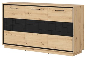 Szekrény Pont KOM3D (artisan tölgy + matt fekete). Akció -18%. 1063041