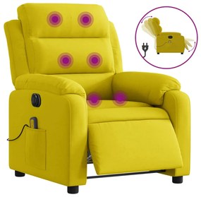 sárga bársony dönthető elektromos masszázsfotel