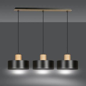 Csillár zsinóron TORIN 3xE27/15W/230V fekete