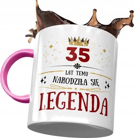 Rózsaszín Bögre Születésnapra 35 35-es 35-ös Ajándék Nyomtatott Fotóval