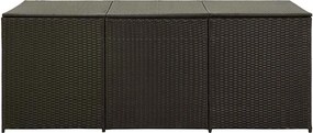 Barna Polyrattan Kerti Tárolóláda 180 X 90 X 70 Cm