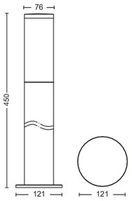 Philips - Kültéri lámpa UTRECHT 1xE27/20W/230V 45 cm IP44