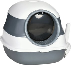 PawHut Fedeles Macskaalom Kuka Összehajtható Takart Macska WC Lapáttal, Szagtalanító Alsó Rács Macskaalom Kuka Kiscicák számára max. 5 kg-ig 52 x 41 x