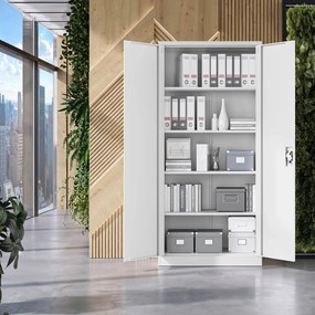 Fém iratszekrény JAN H, 900 x 1950 x 400 mm, szürke