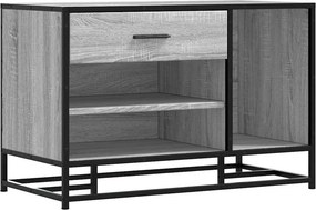 vidaXL cipőpad szürke Sonoma 80x40x53,5 cm Gépi fa és fém